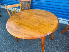 Solid Wood Drop Leaf Table Set - Photo 8