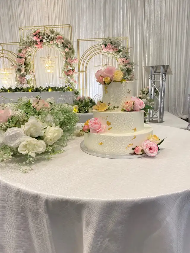 Pink Floral wedding Cake