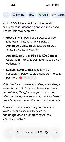 Teck 90 cable 3C 4AWG 8 meters - Photo 3