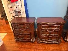 Free delivery used Two Traditional Dark Wood Nightstands