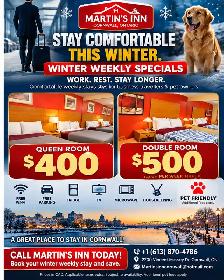Winter Weekly Rooms in Cornwall | $400–$500/week | Martin’s Inn