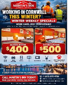 Winter Weekly Rooms in Cornwall | $400–$500/week | Martin’s Inn - Photo 2