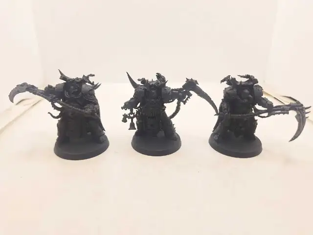 Warhammer 40k Deathguard 3 Deathshroud Terminators Primed Black