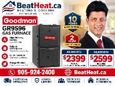 GOODMAN  96% FURNACE WITH INSTALLATION AND WARRANTY FROM $2399