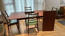 Mid century TEAK TECK Ensemble salle à manger. GRANDE table. Cha - Photo 3
