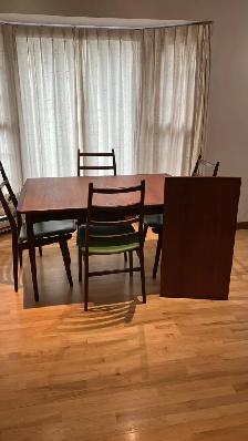 Mid century TEAK TECK Ensemble salle à manger. GRANDE table. Cha - Photo 4