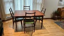 Mid century TEAK TECK Ensemble salle à manger. GRANDE table. Cha - Photo 5
