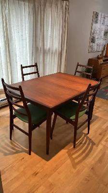 Mid century TEAK TECK Ensemble salle à manger. GRANDE table. Cha - Photo 6