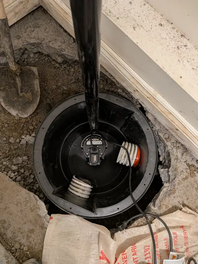 DRAIN SNAKE ROUGH IN SUMP PUMP ISSUE WATERPROOFING FOUNDATION LE