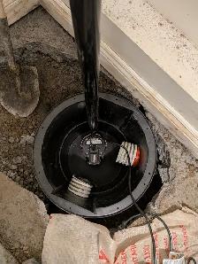 DRAIN SNAKE ROUGH IN SUMP PUMP ISSUE WATERPROOFING FOUNDATION LE