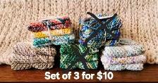 Knitted Dishcloths. 100% Cotton. Set of 3. - Photo 2