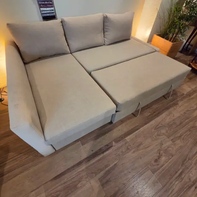 Beige IKEA Sofa Bed (Good Condition)   FREE DELIVERY