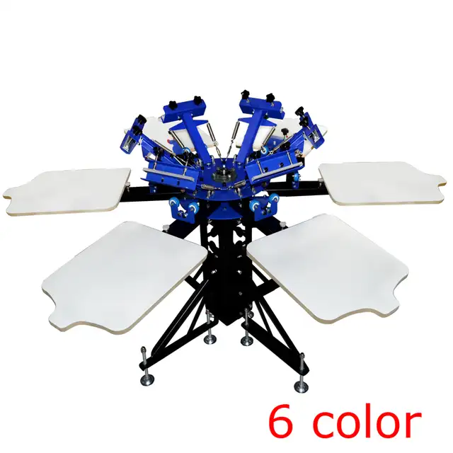 6 Color 6 Station Screen Printing Machine with Fix Board 006438
