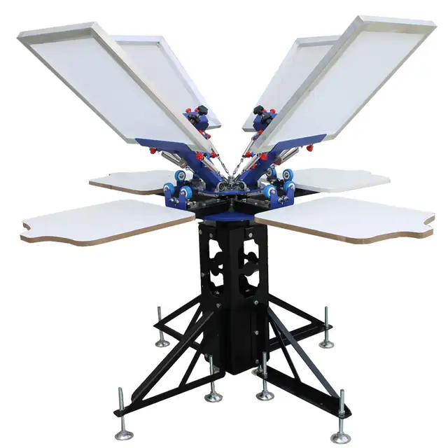 4 Color 4 Station Screen Press Printer with Shirt Pallet 006526