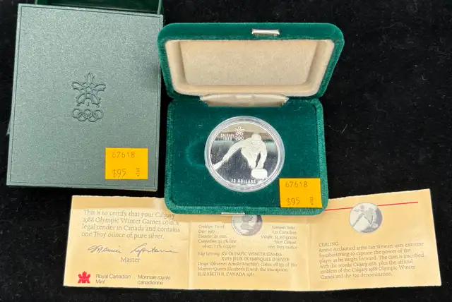 1987 Commemorative Silver Coin - 1988 Calgary Winter Olympics