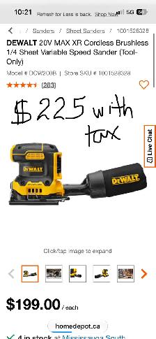 DEWALT 20V Cordless 1/4 Sheet Sander - Photo 5