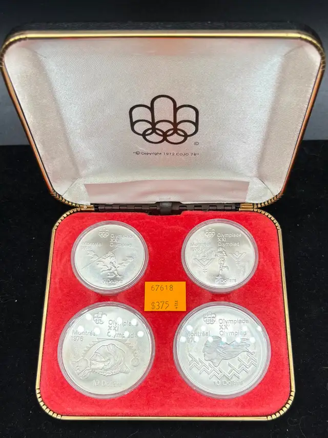 1976 Montreal XXi Olympiad Sterling Silver 4-Coin Set