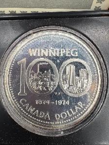1974 Winnipeg Centennial Canadian Silver Dollar - Photo 2