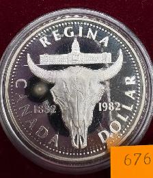 1982 Regina Centennial Canadian Silver Dollar - Photo 2