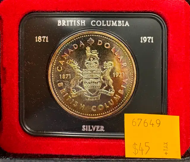 1971 British Columbia Centennial Canadian Silver Dollar