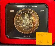 1971 British Columbia Centennial Canadian Silver Dollar