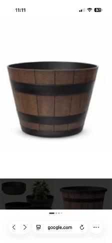 Whiskey Barrel Plastic Planters