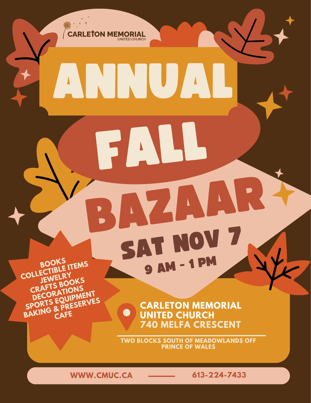 Fall Bazaar at Carleton Memorial United Church