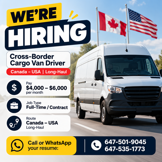 Cross border Cargo Van Driver