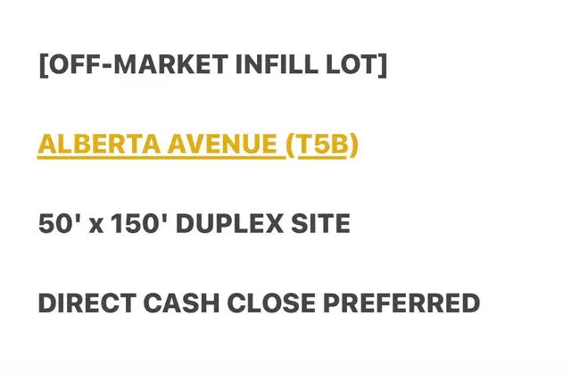 OFF-MARKET INFILL OPPORTUNITY - ALBERTA AVENUE