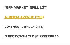 OFF-MARKET INFILL OPPORTUNITY - ALBERTA AVENUE