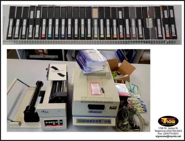 Gerber Edge Printer and Cutter with 26 foil cartridges.