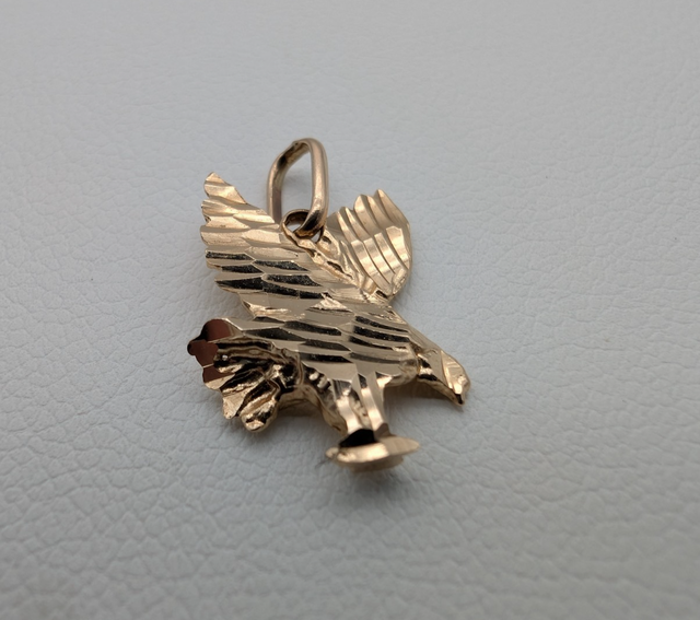 (B10537) 10K Yellow Gold Eagle Pendant 5/8 Inch 1.00 Grams