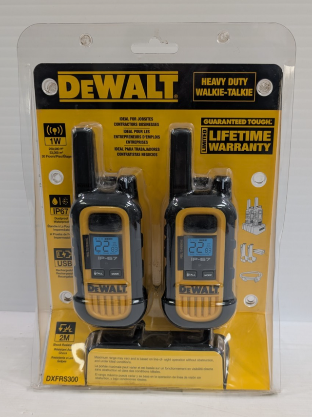 (B9716) Dewalt DXFRS300 Heavy Duty Walkie-Talkie (2 Pack)