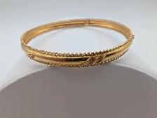 (B8237) Yellow Gold 18K Bangle Bracelet 7.90 grams 8 Inch Rop...