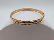 (B8237) Yellow Gold 18K Bangle Bracelet 7.90 grams 8 Inch Rop... - Photo 3