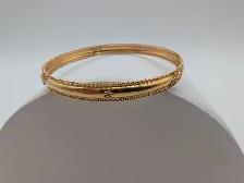 (B8237) Yellow Gold 18K Bangle Bracelet 7.90 grams 8 Inch Rop... - Photo 5