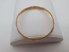 (B8237) Yellow Gold 18K Bangle Bracelet 7.90 grams 8 Inch Rop... - Photo 6