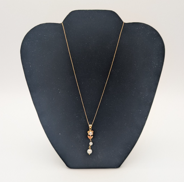 (B7789) Necklace with Pendant Yellow Gold 18k 1.70 grams 18'