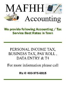 Corporation Tax,GST, T4 Payroll , Personal tax & Bookkeeping