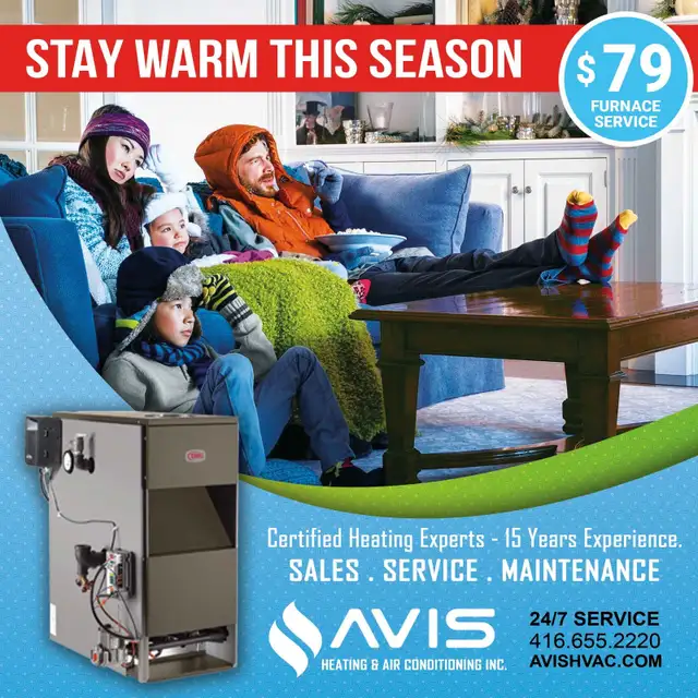 416-655-2220 AVIS HEATING SERVICE $59