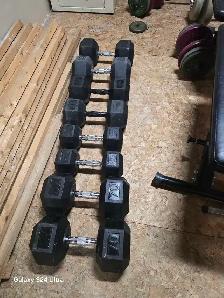 Rubber Hex Dumbbell set $350 Obo