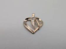 (B7575) 10K Yellow Gold Diamond Heart Pendant 1.80 grams Roun... - Photo 2