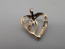 (B7575) 10K Yellow Gold Diamond Heart Pendant 1.80 grams Roun... - Photo 7