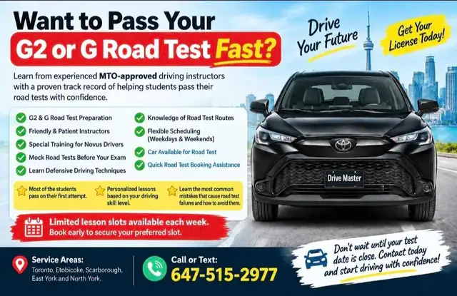 PASS YOUR G2 OR G ROAD TEST(MTO Approved instructors)