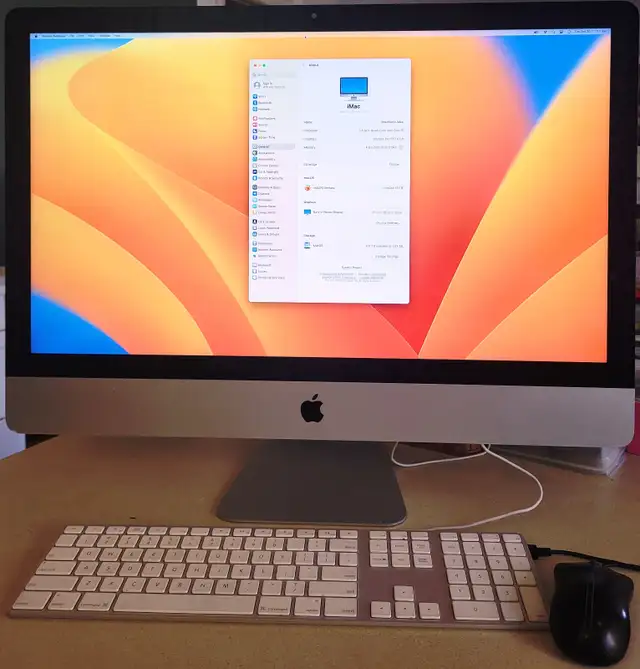 Like new mid 2017 27' iMac A1419 with native Ventura