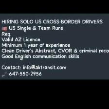 HIRING US SOLO DRIVERS