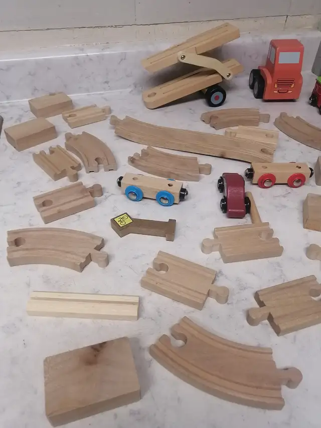 Wooden train set for kids
