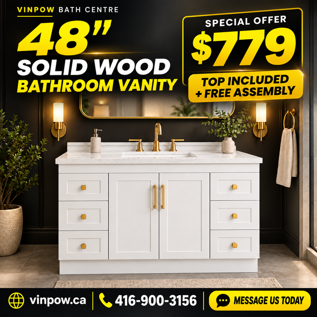 48″ Solid Wood Bathroom Vanity