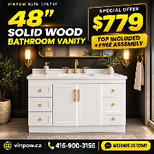 48″ Solid Wood Bathroom Vanity