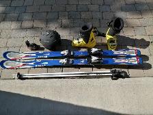 Équipements Ski alpin 160 cm (  bâtons, bottes25, casque, lunet) - Photo 2